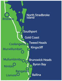 Closest to Byron Bay Schoolies Accommodation Map