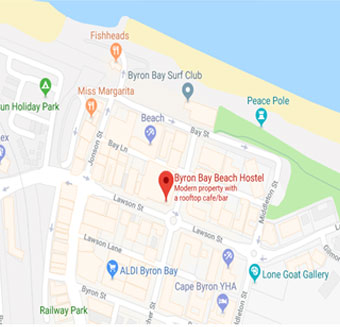 Byron Bay Beach Hostel Map